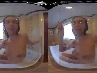 Dögös leszbikus hotties élvezi egy gőzölgő buborék fürdőkád -ban ezt vr film