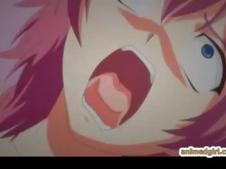 Gjoksmadhe hentai nxënëse i vështirë fucked wetpussy nga transvestit anime në front i të saj mik